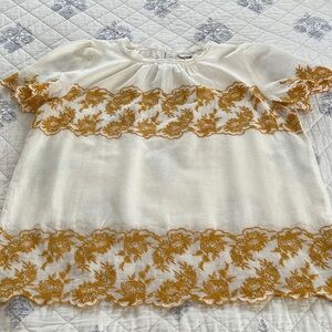 Loft Gilded Garden Embroidered Top